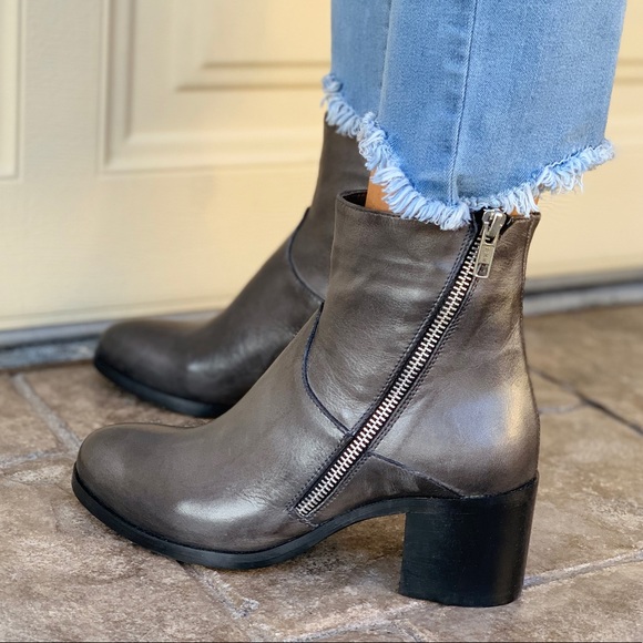 Coal Double Threat Leather Moto Ankle Booties - Picture 3 of 8